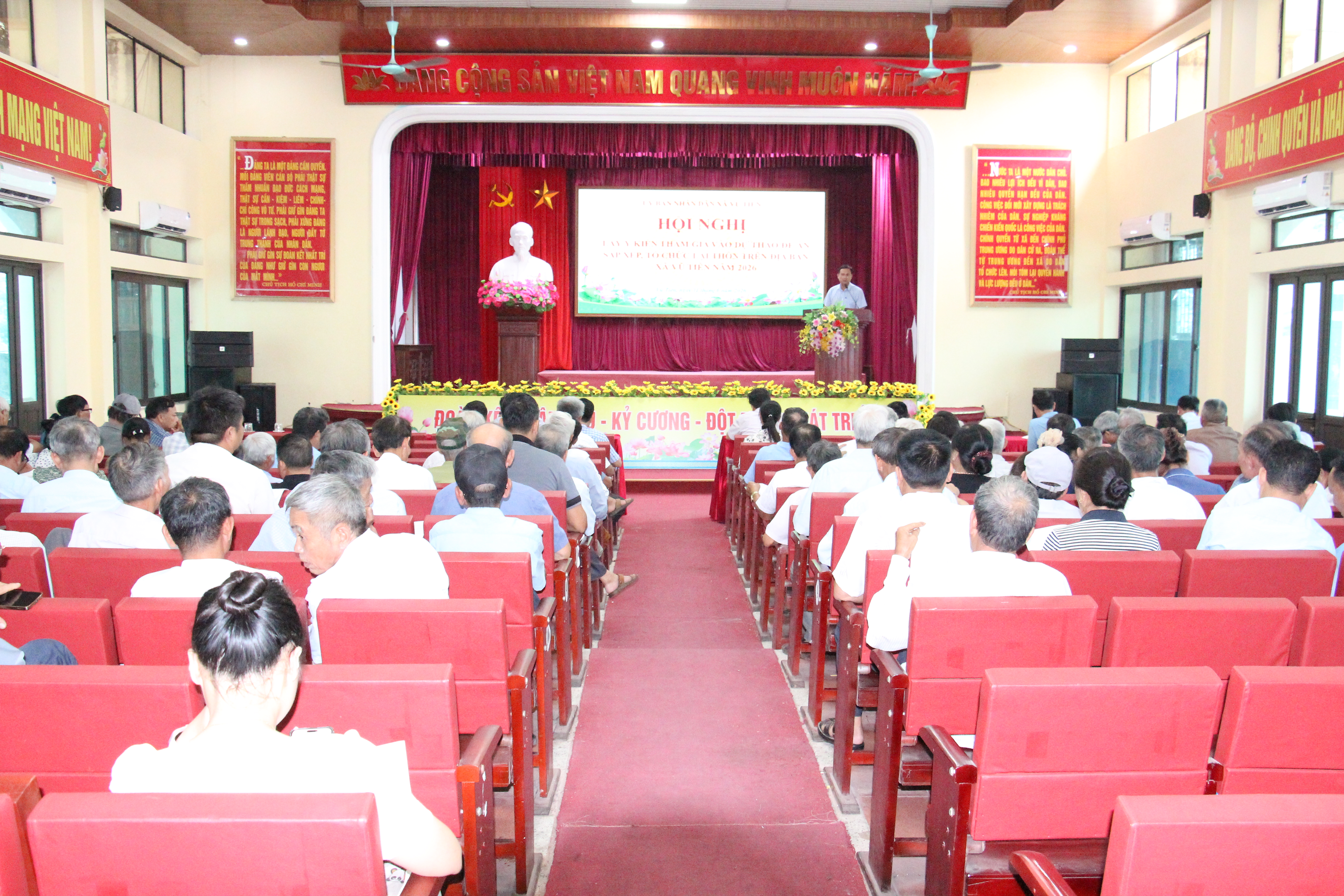 Vũ Tiên tổ chức Hội nghị lấy ý kiến tham gia vào Dự thảo Đề án sắp xếp, tổ chức lại thôn trên địa bàn xã năm 2026