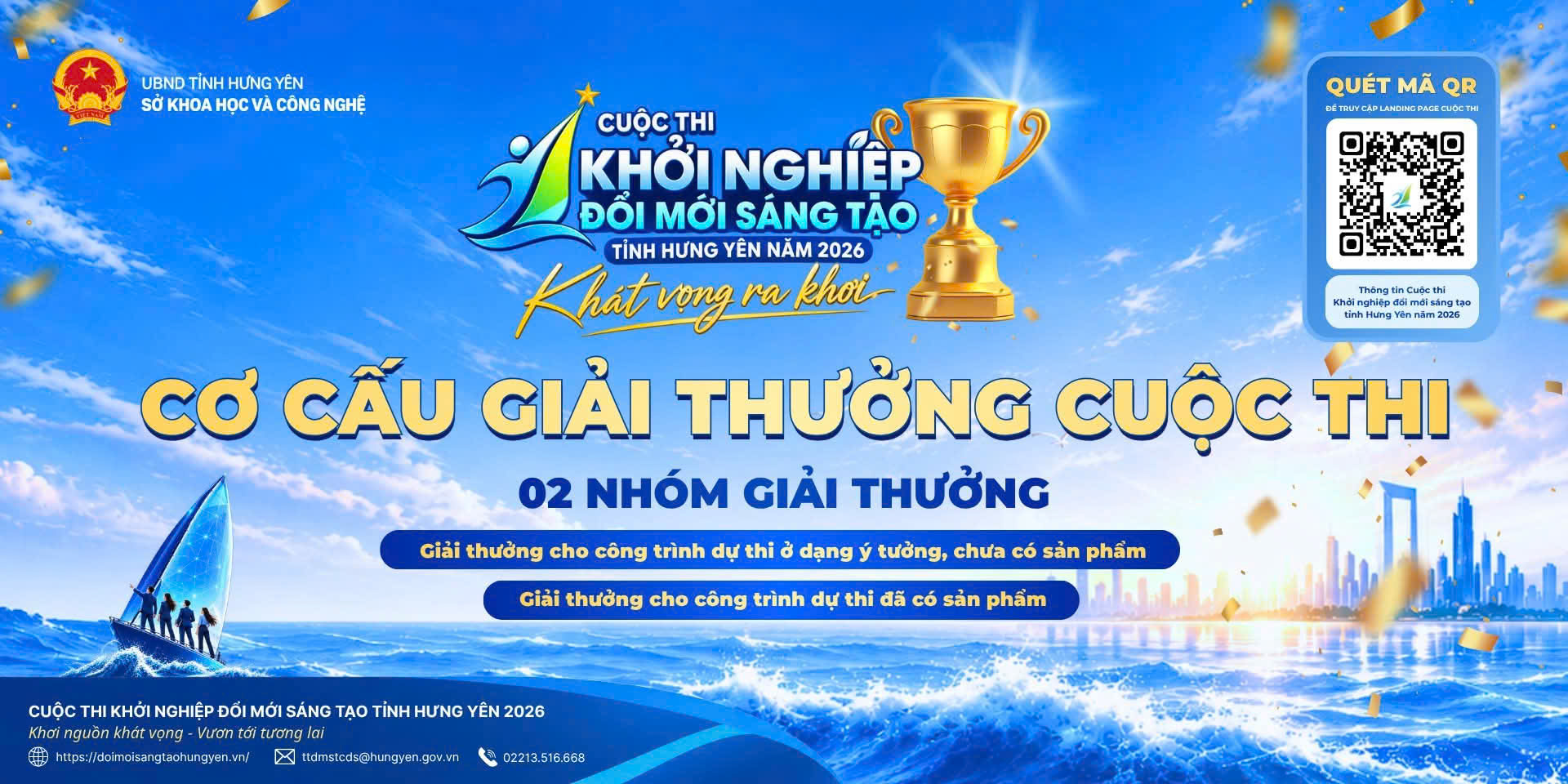 Cơ cấu giải thưởng Cuộc thi Khởi nghiệp đổi mới sáng tạo tỉnh Hưng Yên năm 2026