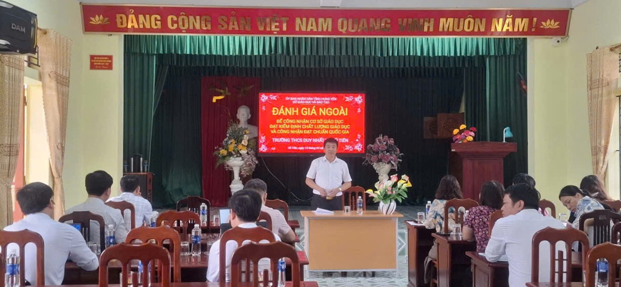 ĐÁNH GIÁ NGOÀI CÔNG NHẬN CƠ SỞ GIÁO DỤC ĐẠT KIỂM ĐỊNH CHẤT LƯỢNG GIÁO DỤC VÀ CÔNG NHẬN ĐẠT CHUẨN QUỐC GIA TRƯỜNG THCS DUY NHẤT XÃ VŨ TIÊN